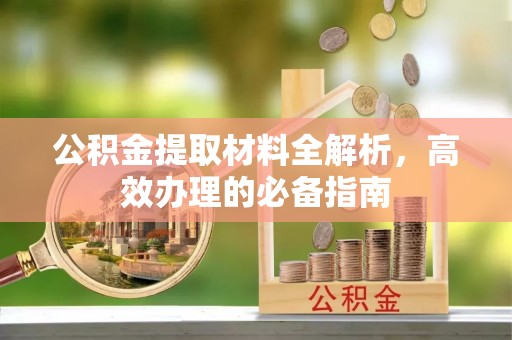 平果公积金提取材料全解析，高效办理的必备指南