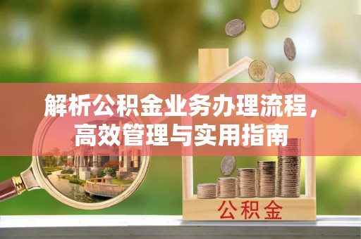 平果解析公积金业务办理流程，高效管理与实用指南