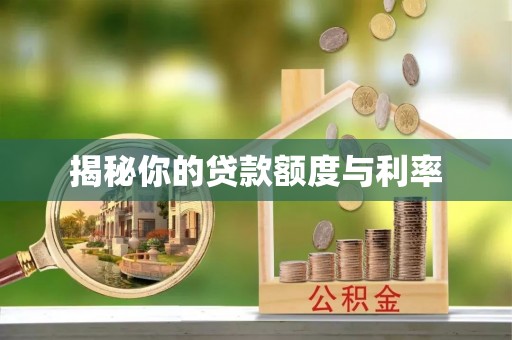 平果揭秘你的贷款额度与利率
