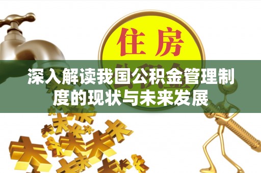 平果深入解读我国公积金管理制度的现状与未来发展
