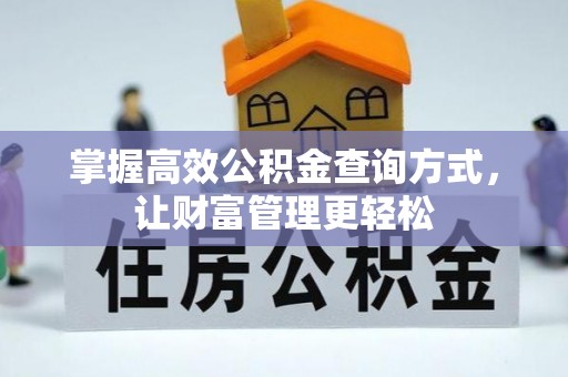 平果掌握高效公积金查询方式，让财富管理更轻松